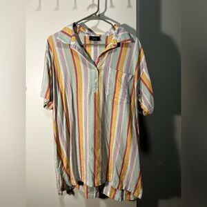 Vici Multicolor Striped Shirt Dress